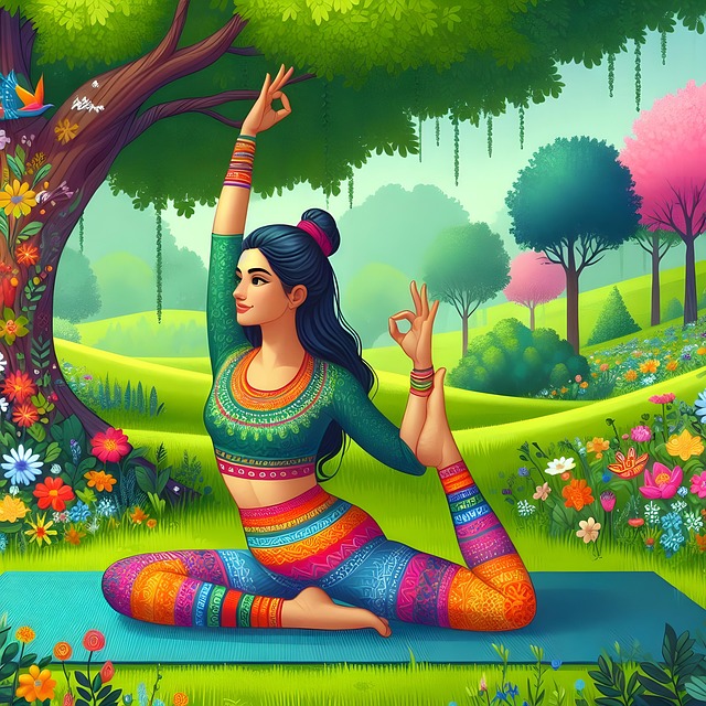 Free woman female yoga illustration