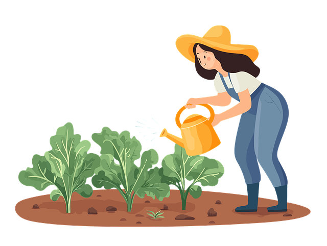 Free ai generated watering gardening illustration