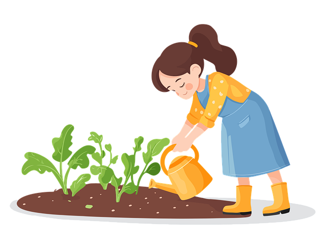Free ai generated watering gardening illustration