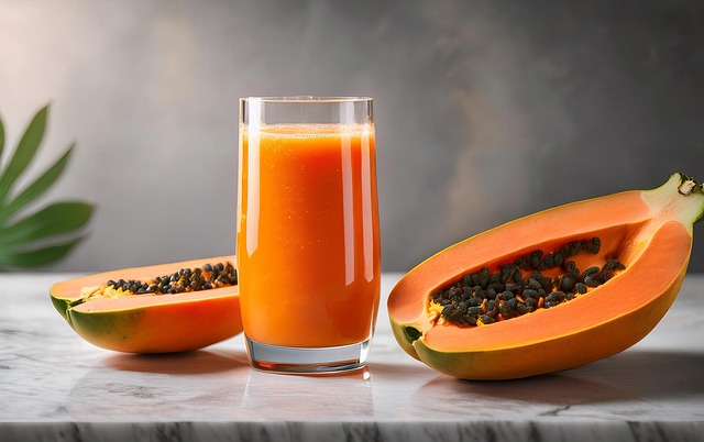 Free papaya juice fruit illustration