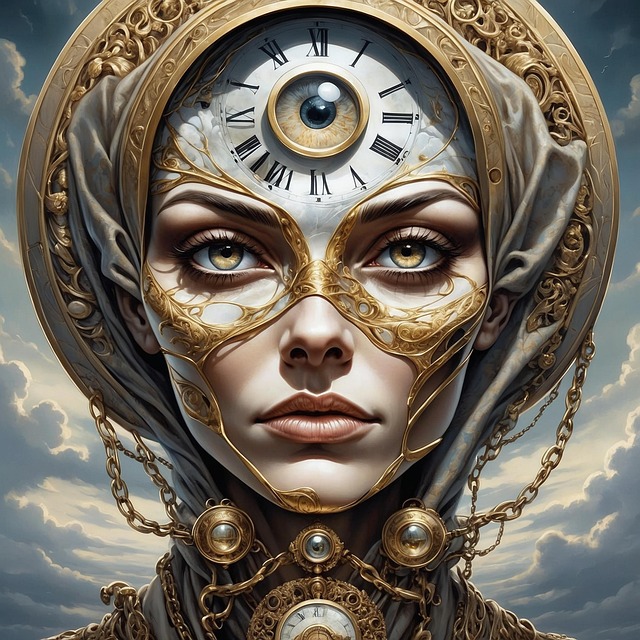 Free woman time clock illustration