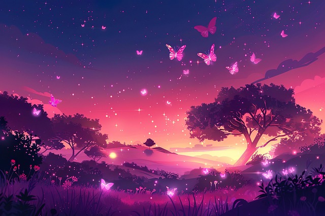 Free purple field purple flowers illustration