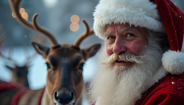 Ai Generado, Papá Noel, Reno, Papa Noel