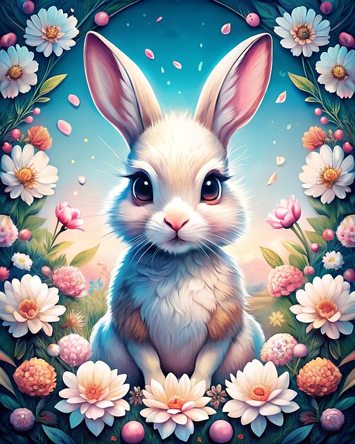 Free rabbit bunny sitting illustration