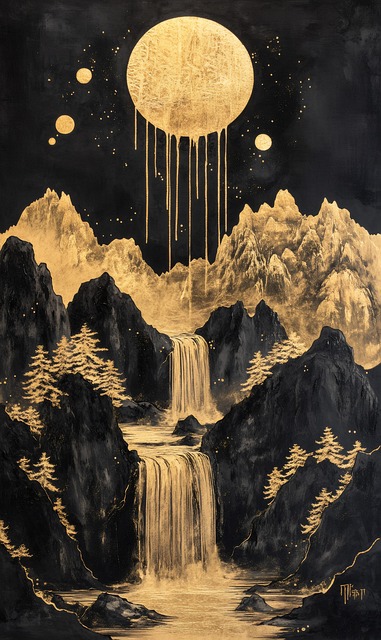 Free painting full moon elegant illustration
