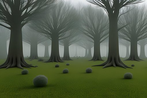 Wald, Nebel, Düster, Mysteriös, Surreal