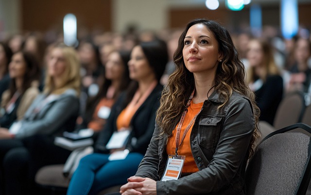 Free ai generated woman conference illustration