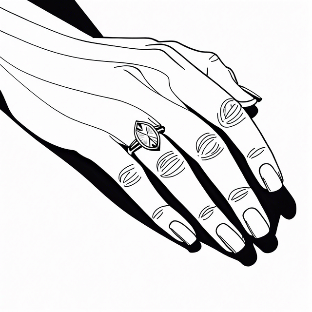 Hand, Zeichnung, Ring, Verlobungsring