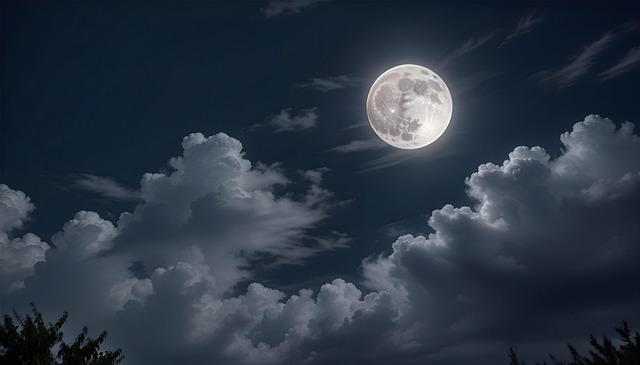 Free ai generated moon night illustration
