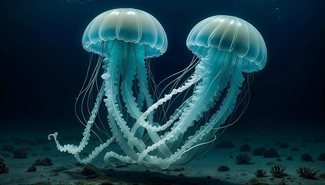Free ai generated jellyfish bioluminescent illustration