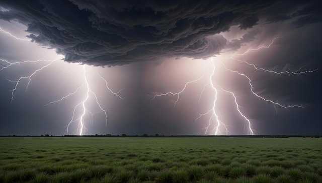 Free powerful lightning strikes illustration