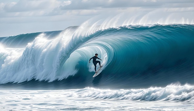 Free ai generated surfer riding illustration