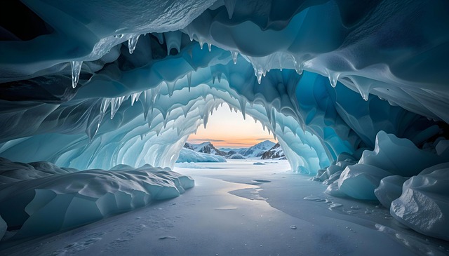 Free ai generated ice cave illustration