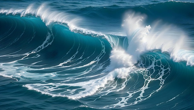 Free ai generated waves ocean illustration
