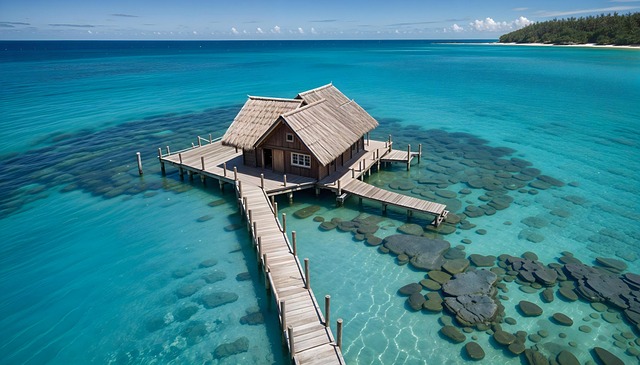 Free ai generated bungalow stilts illustration