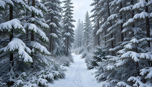 Download free HD stock image of Ai Generated Forest Free ai generated forest winter illustration