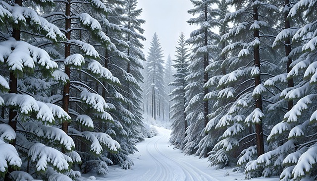 Free ai generated forest winter illustration