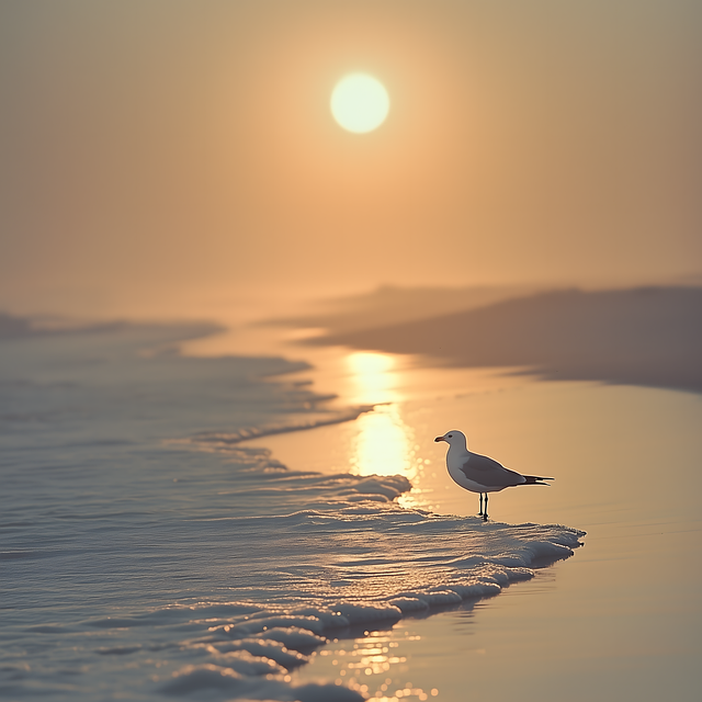 Free ai generated seagull beach illustration