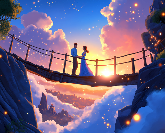 Free ai generated couple nature illustration