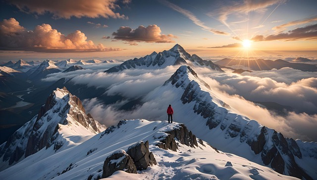 Free ai generated mountain snow illustration