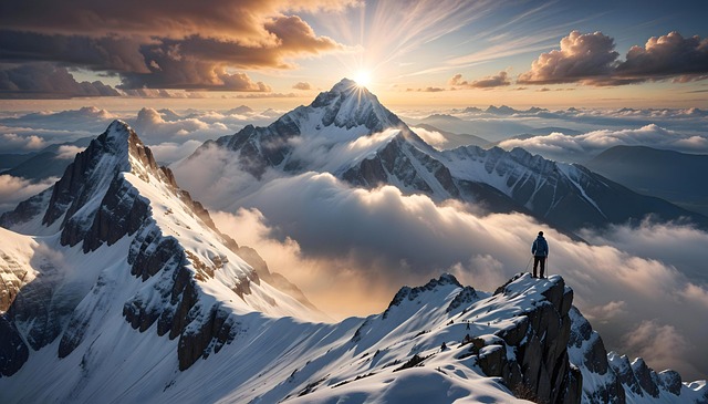 Free ai generated mountain snow illustration