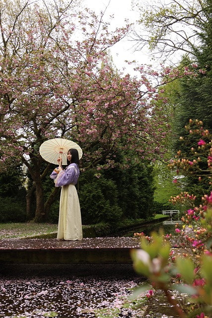 Frau, Schönheit, Natur, Holland, Garten