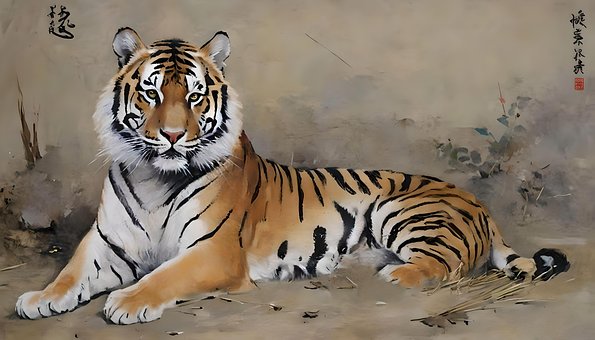 Tiger, Malen, Künstler, Zeichnung