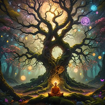 Free Person Meditating illustration and picture