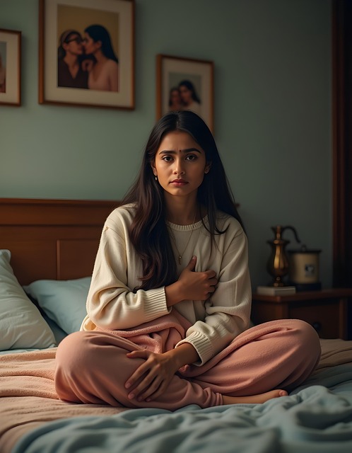 Free ai generated woman bed illustration