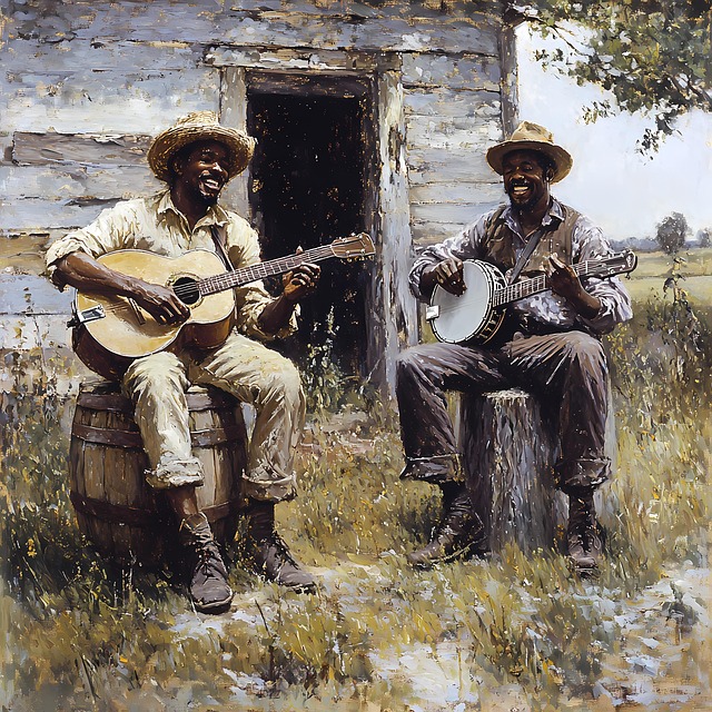 Download free HD stock image of Ai Generated Folk Free ai generated folk musicians illustration