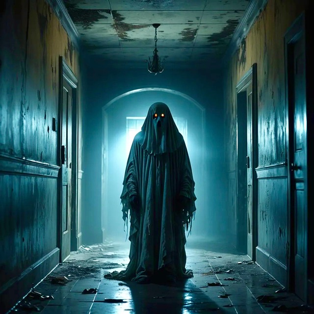 Download free HD stock image of Ai Generated Ghost Free ai generated ghost hallway illustration