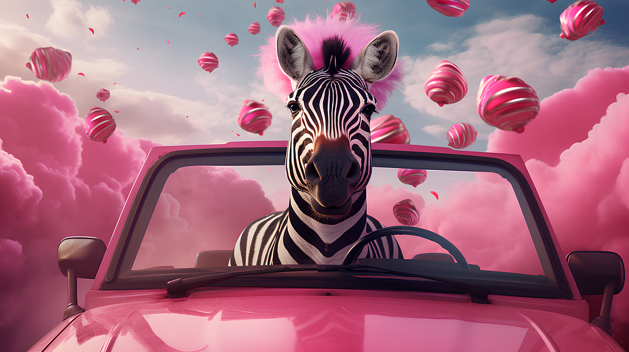 Download free HD stock image of Ai Generated Zebra Free ai generated zebra car illustration