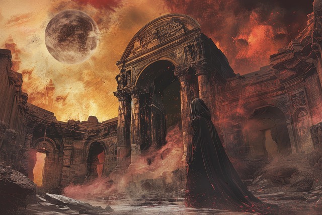 Free ai generated terror old ruin illustration