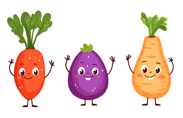 Free ai generated vegetable characters illustration