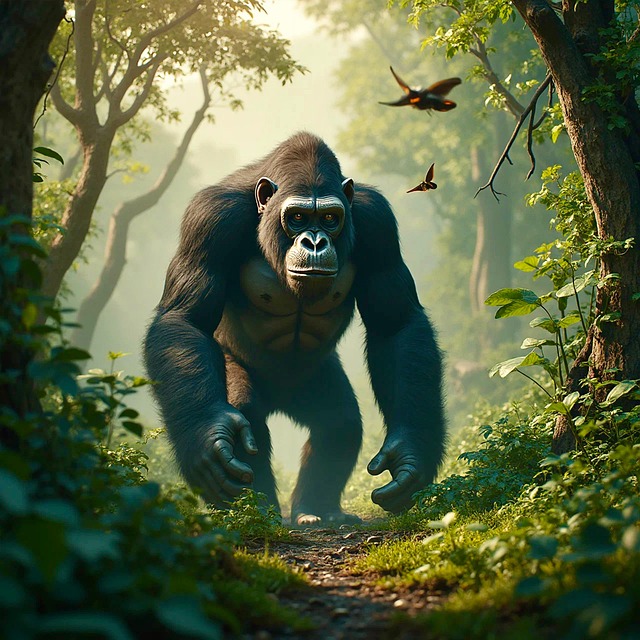 Free ai generated gorilla ape illustration