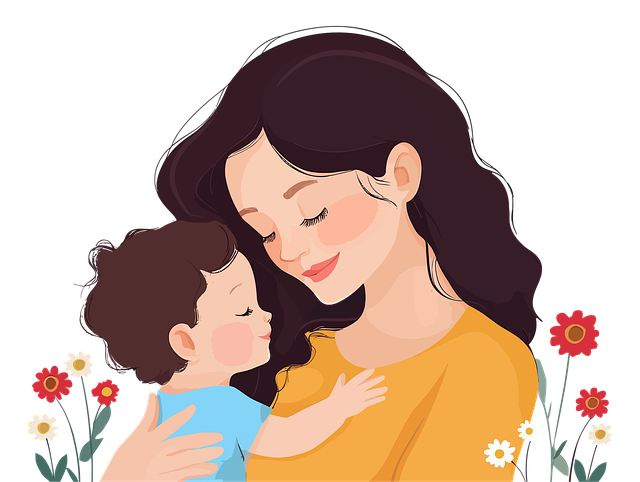 Free ai generated mother baby illustration