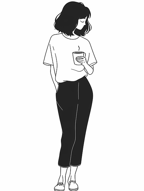 Free ai generated woman doodle illustration