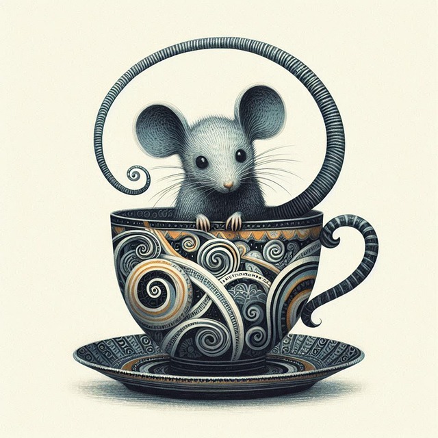 Download free HD stock image of Ai Generated Mouse Free ai generated mouse teacup illustration