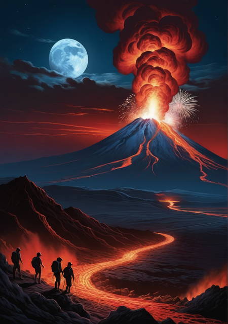 Free ai generated volcano fire illustration