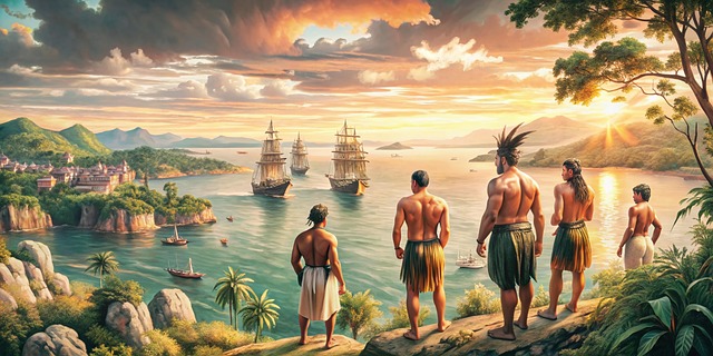 Free world columbus day sail voyage of discovery illustration