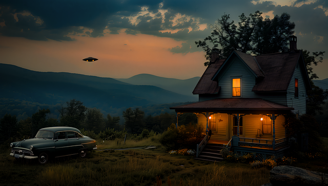 Free ai generated ufo flying saucer illustration