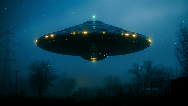 Free ai generated ufo flying saucer illustration