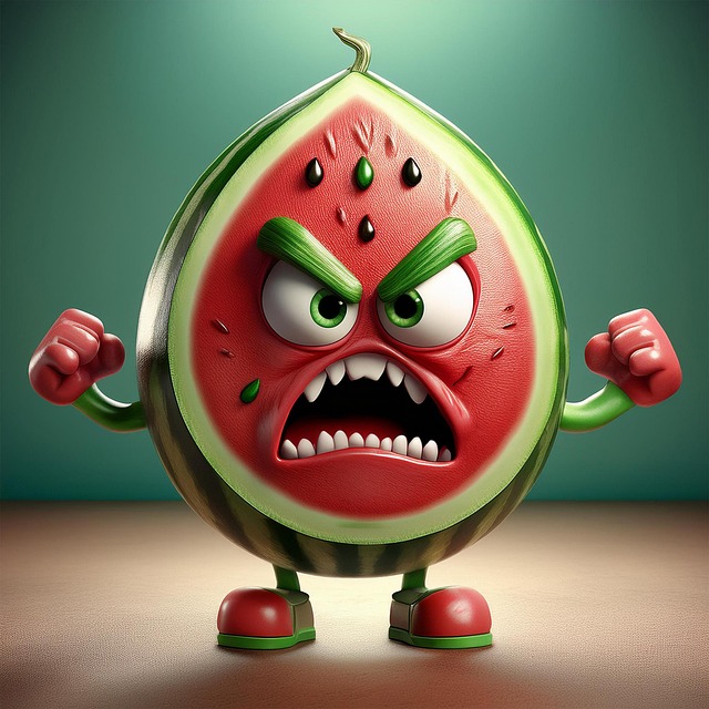 Download free HD stock image of Ai Generated Watermelon Free ai generated watermelon face illustration