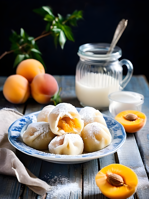 Free ai generated sweet dish apricots illustration