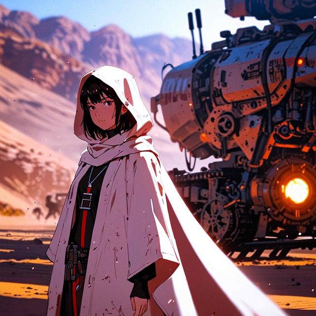 Free ai generated woman hooded figure illustration