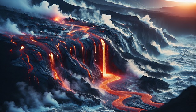Free ai generated volcano lava illustration