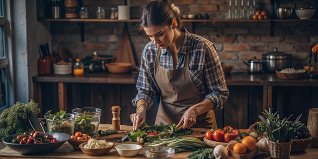 Free ai generated woman kitchen illustration