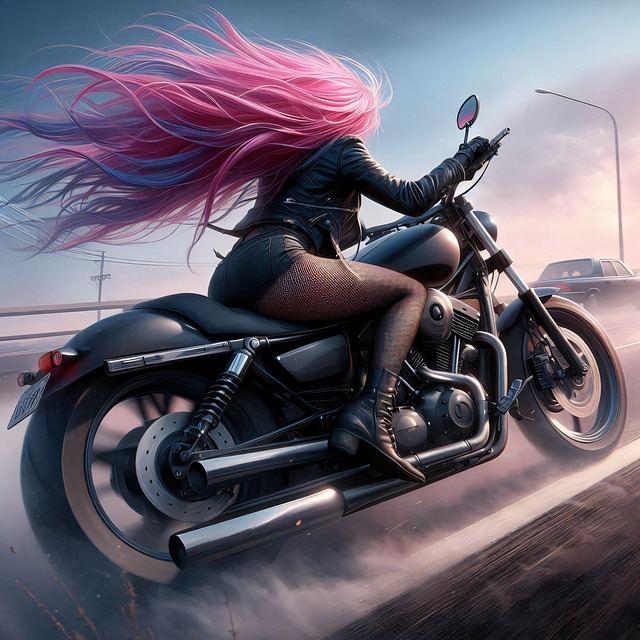 Meisje, Vrouw, Motor, Motorfiets, Fiets