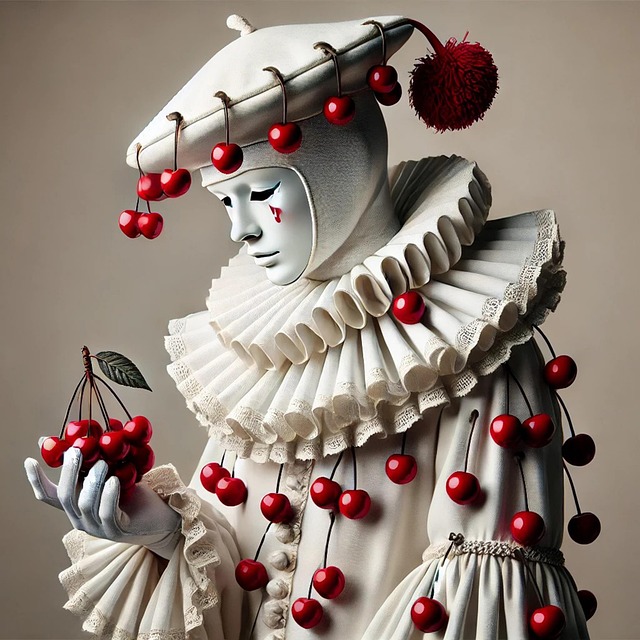 Download free HD stock image of Pierrot White Free pierrot white cherries illustration