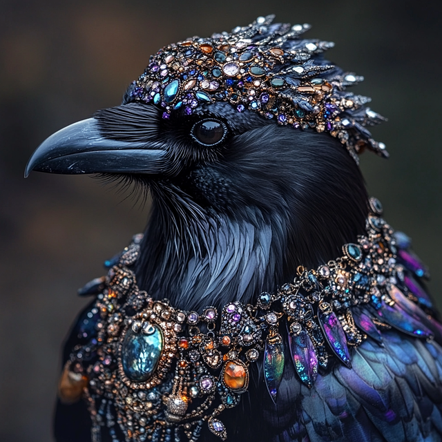 Free raven jewelry elegant illustration